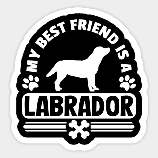 My Best Friend Is A Labrador T-Shirt Gift Mom Dad Sticker